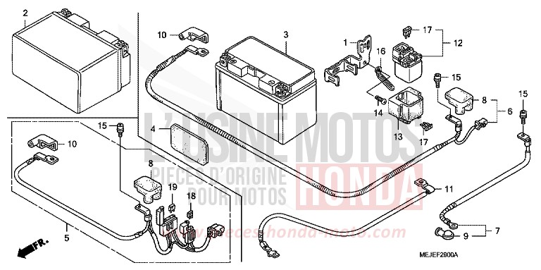 BATTERIE for CB1300 Super Bold'or ABS PEARL FADELESS WHITE (NH341KF) from 2007